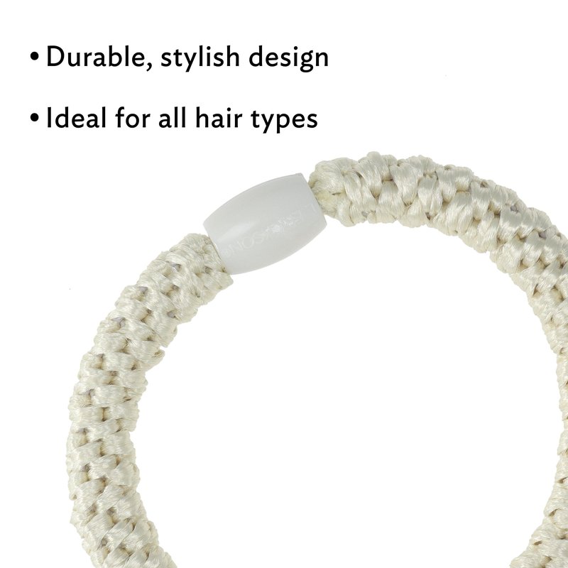 L. Erickson Hair Ties for Thick Hair, Grab & Go Pony Tube 15 Pack Neutral Tones - No-Crease Damage-Free Bands with Strong Hold for Women & Men, Moss