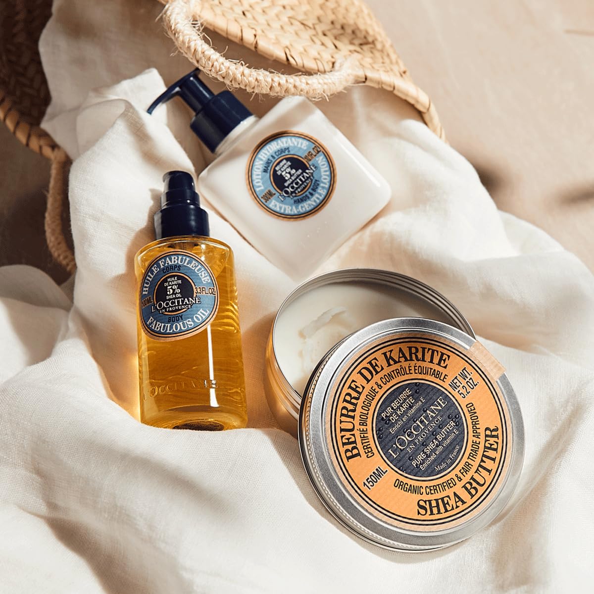 L'OCCITANE Organic Certified Pure Shea Butter:, Nourish Dry Skin & Hair, With Vitamin E, Multipurpose Organic Beauty Balm, Treatment, Protects From Dryness, Softening