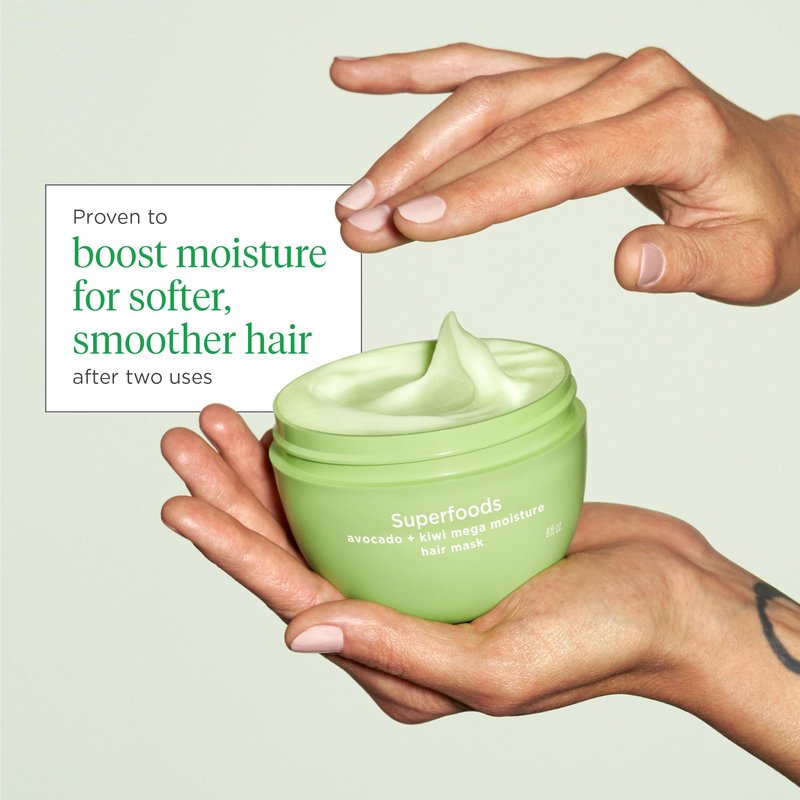 Briogeo Superfoods Avocado + Kiwi Mega Moisture Hair Mask | Protein-Free Deep Conditioning Treatment for Dry Hair| Silicone-Free | Vegan & Cruelty-Free | 8 fl oz
