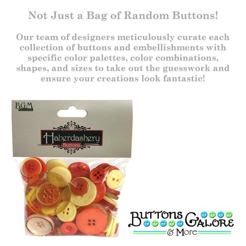 Buttons Galore and More Haberdashery Collection – Extensive Selection of Novelty Buttons and Embellishments for DIY Crafts, Scrapbooking, Sewing, Cardmaking, and Other Art & Creative Projects 4.5 oz