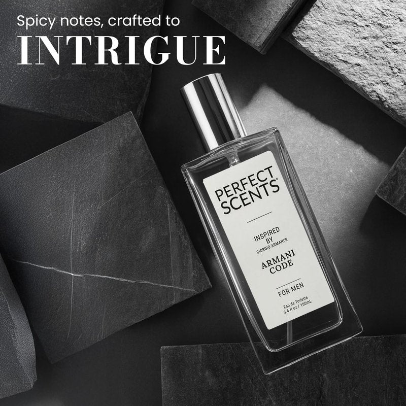 Perfect Scents Fragrances, Inspired by Giorgio Armani’s Armani Code, Men’s Eau de Toilette, CLEAN, Vegan, Paraben-Free, Phthalate-Free, Never Tested on Animals, 3.4 Fluid Ounces
