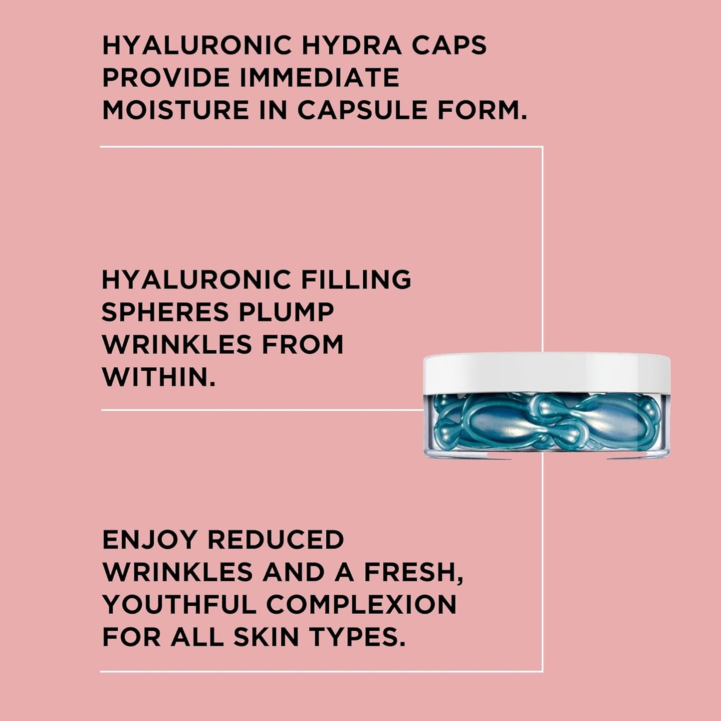 Hyaluronic Hydra Caps - Moisturizing Anti-Wrinkle Face Cream Capsules - 21 Hydrating Capsules for Plump Skin