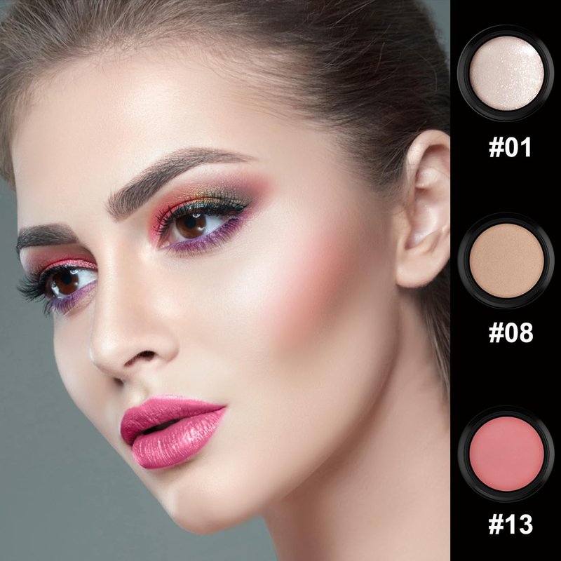 PHOERA Foundation,3 PCS Contour Stick Makeup Kit, Shades with Highlighter Stick, Blush Stick and Bronzer Contour Stick for Sculpt the Cheeks (102+103+ Fair-Light Contour/Nude + Warm peach+#03,#09,#12)