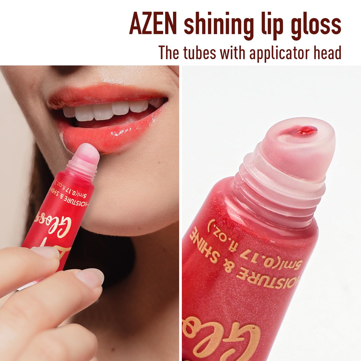 AZEN 60 Pack Lip Gloss Set, Color Lip Oil for Dry Cracked Lips Moisturizing Hydrating Nourishing with Vitamin E, Mothers Day Gifts for Women