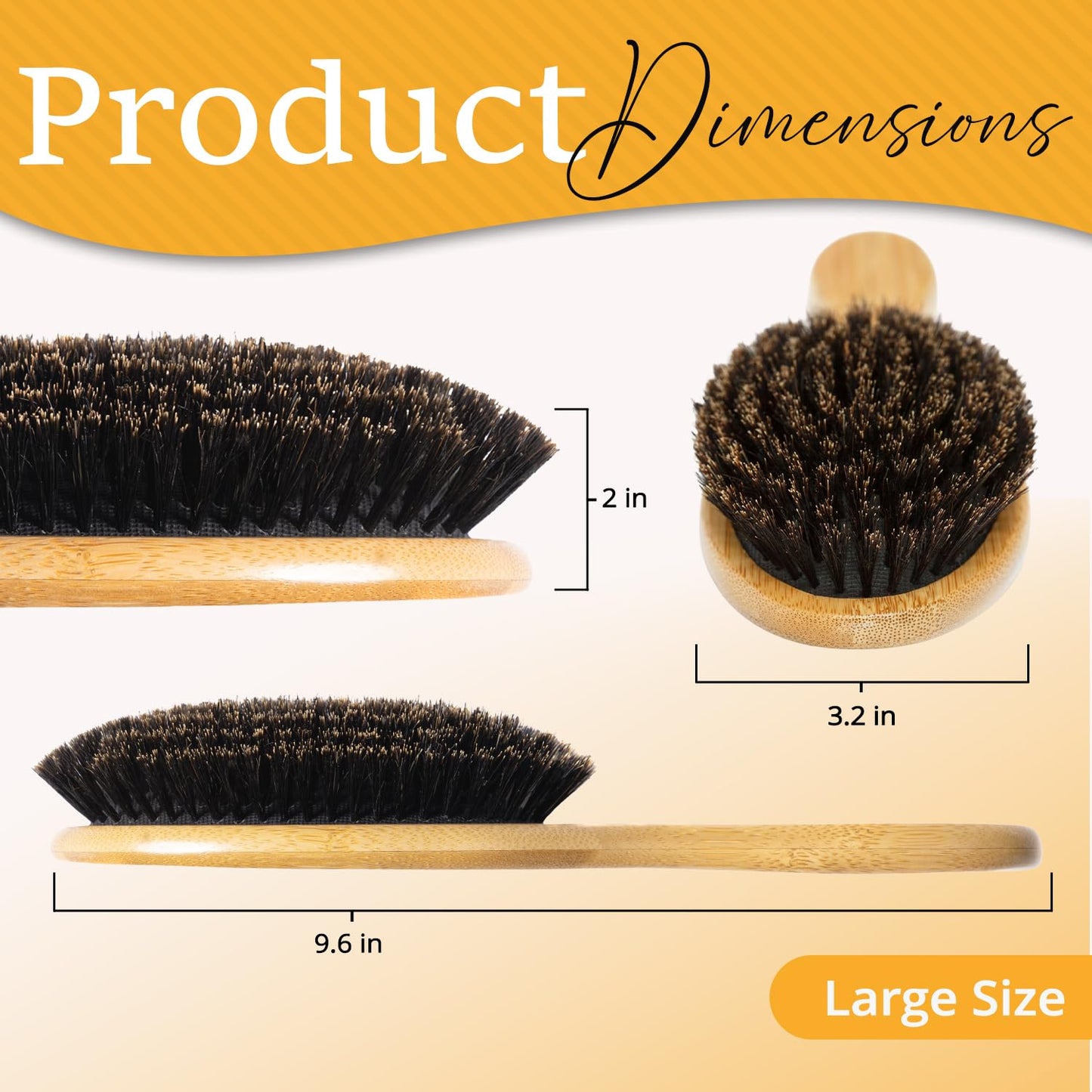 100% Boar Bristle Hair Brush for Women Set by Belula (L Size). Soft Natural Bristles for Thin and Fine Hair. Wooden Comb, Travel Bag and Spa Headband Included!