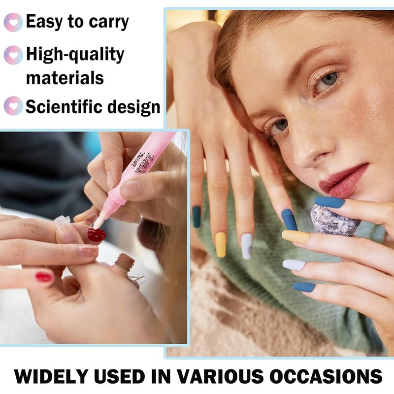Nail Polish Corrector Pen - 4Pcs Remover Tool with 20 Tapered Refill Tips | Perfect for Nail Art DIY