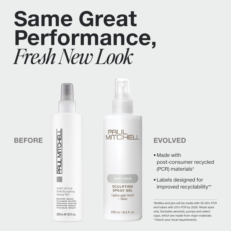 Paul Mitchell Soft Sculpting Spray Gel, Natural Hold, Soft Finish, For All Hair Types, 33.8 fl. oz.