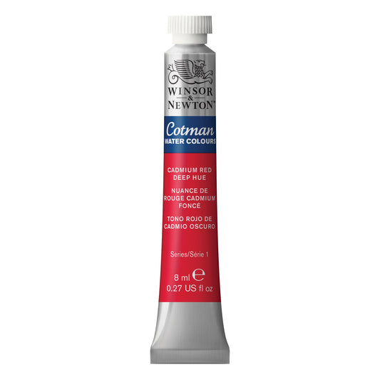 Winsor & Newton Cotman Watercolor Paint, 8ml (0.27-oz) Tube, Cadmium Red Deep Hue