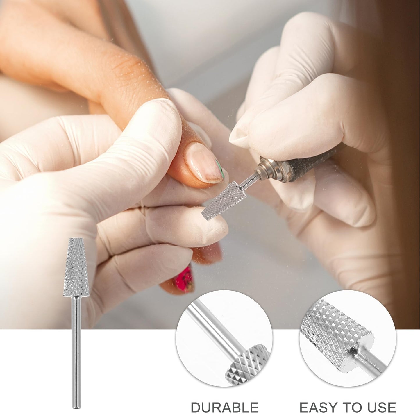 minkissy Manicure Grinding Head Nail Art Polishing Bits for Electric Nail Drill Replacement 3Pcs Durable Grinding Tools for Hand and Foot Care