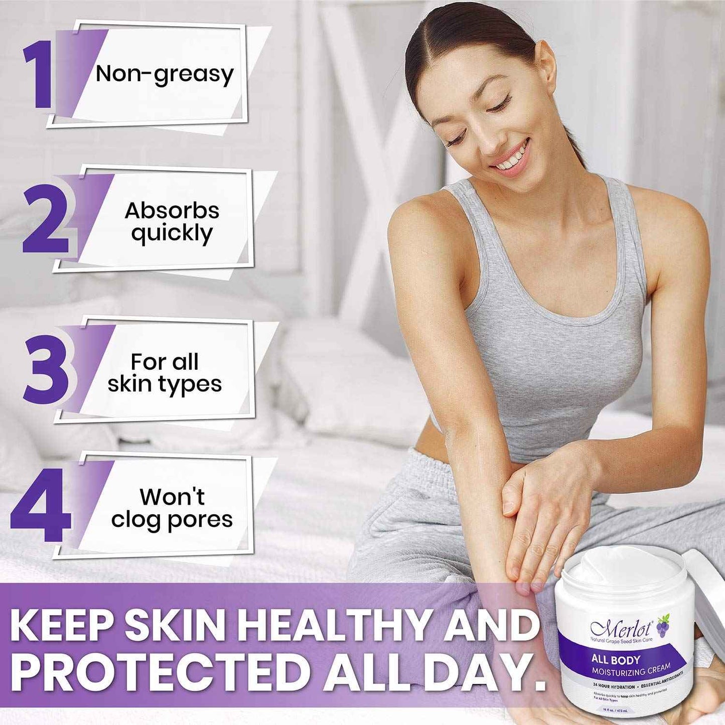 Merlot MOISTURIZING All BODY CREAM FOR ALL SKIN TYPES | 16 OZ