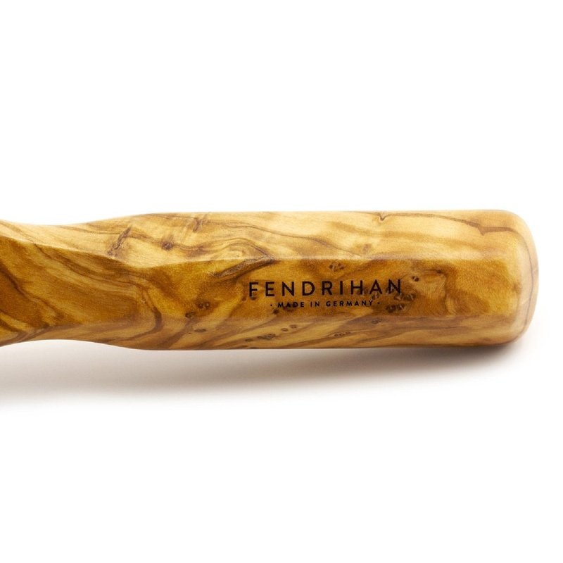 Fendrihan Men's Oval Hairbrush Pure Bristle with Real Olivewood Handle, Made in Germany