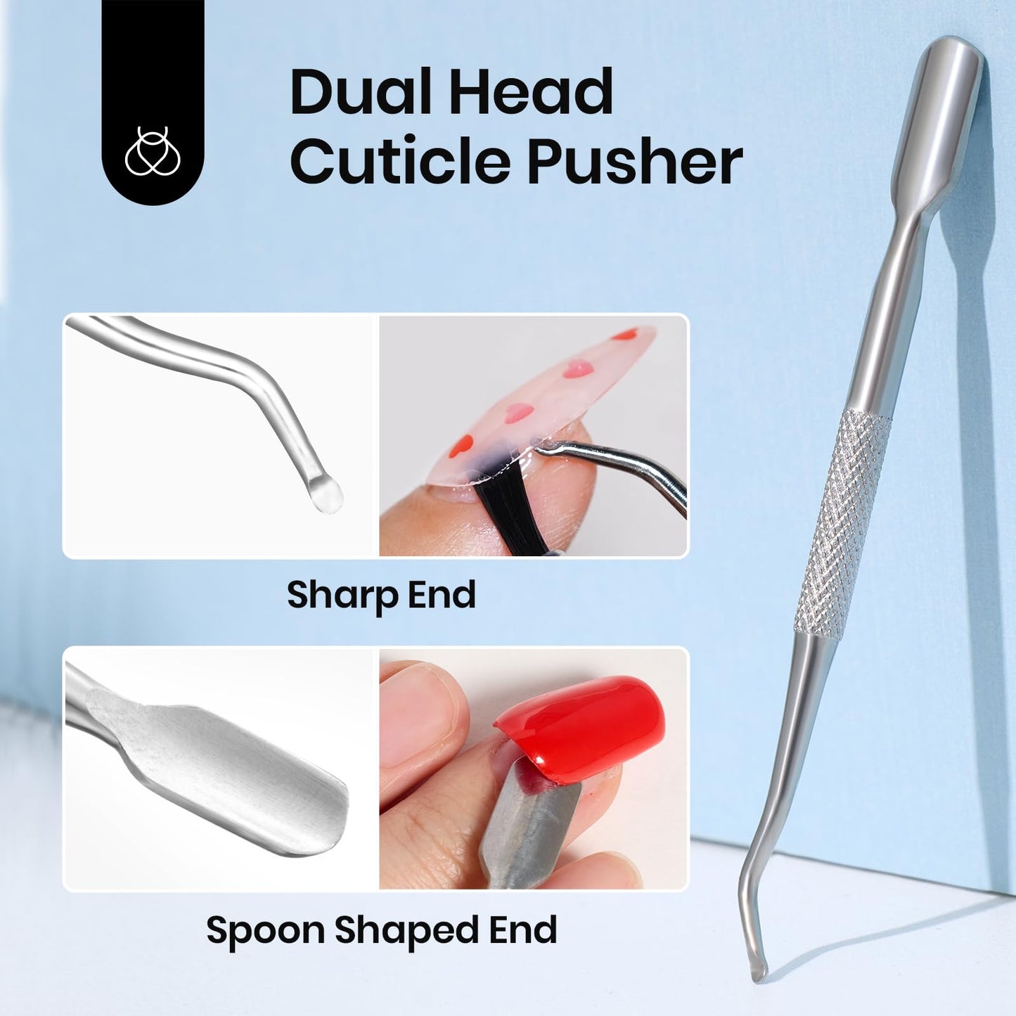Beetles Nail Glue Remover with Cuticle Tool, 1 Pcs 20ml Press on Nail Remover Non-Acetone Adhesive for False Nail Tips Gentle Formula Not for UV Nail Glue Gel