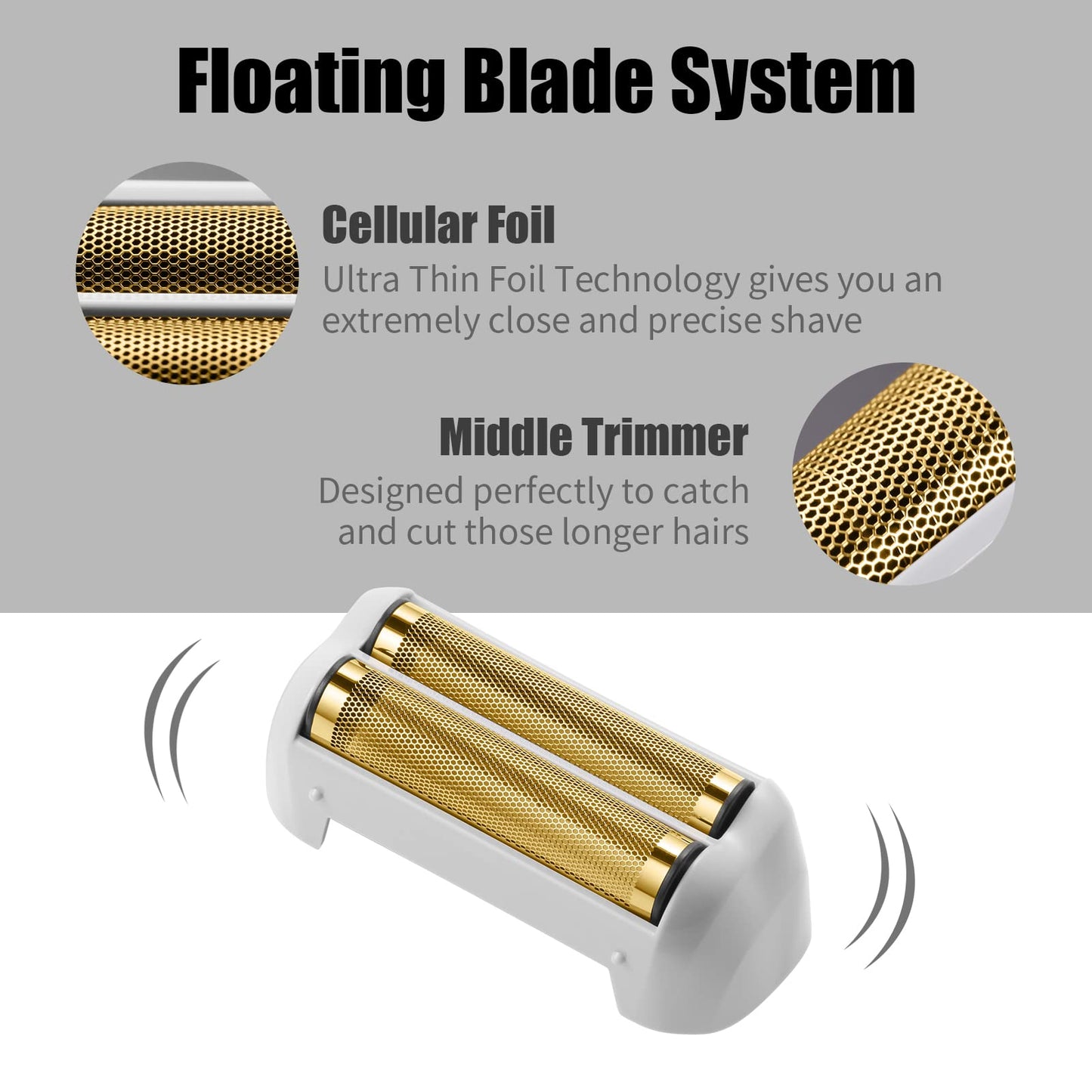2 Pack Pro Shaver Replacement Foil and Cutters Compatible with Andis ProFoil Lithium foil Shaver, Golden