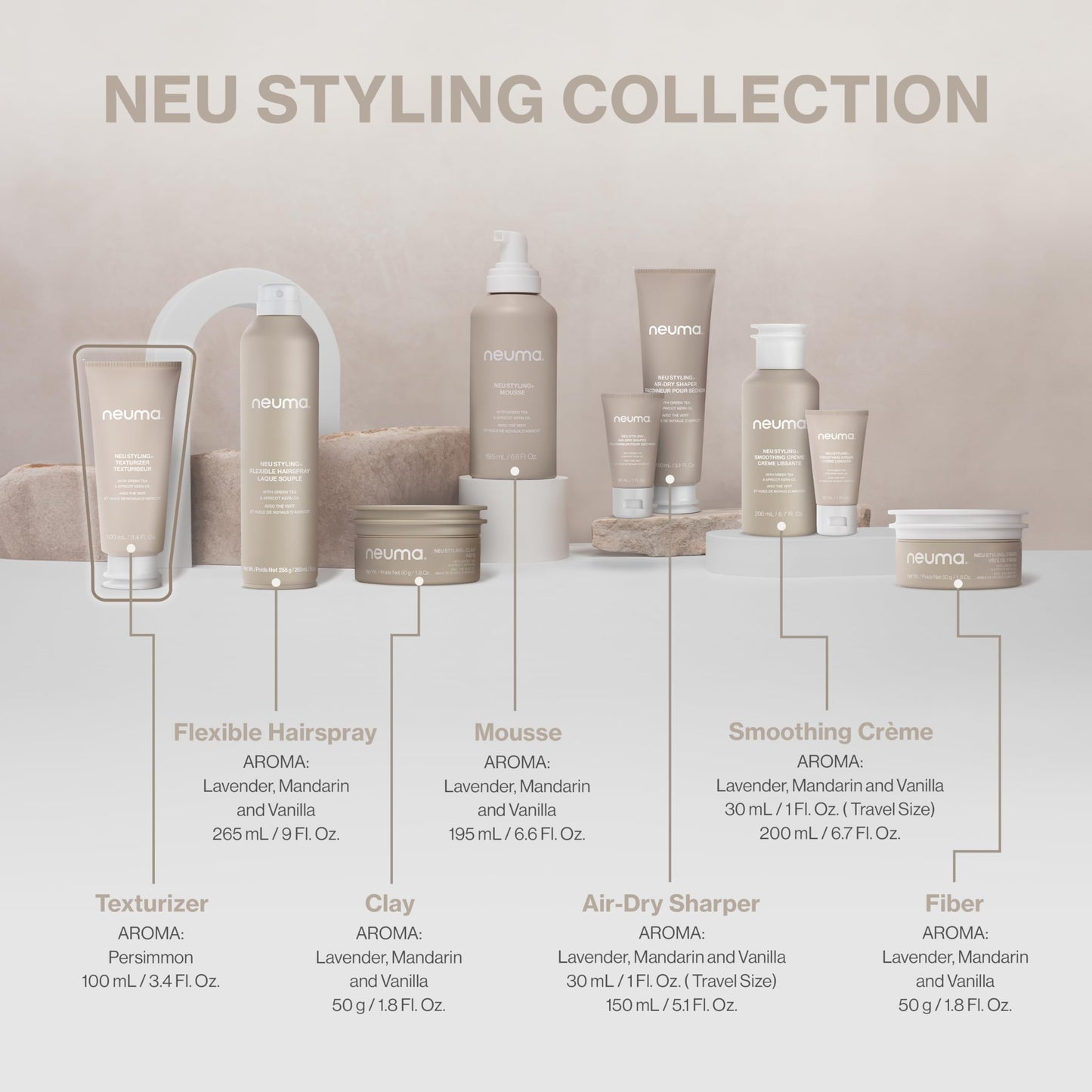 Neuma Neu Styling Flexible Hair Spray | Hairspray For Women With Lavender, Mandarin & Vanilla Scent | Flexible Hold Styling Spray For All Hair Types