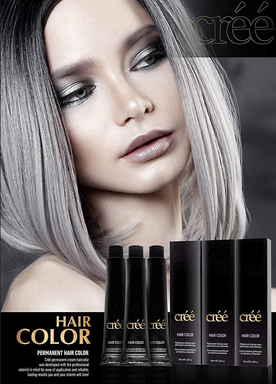 Cree Professional 7.17 - Mat Blond Permanent Hair Color - Long Lasting, Rich Vibrant - Gray Coverage 100ml - 3.4 fl.oz.