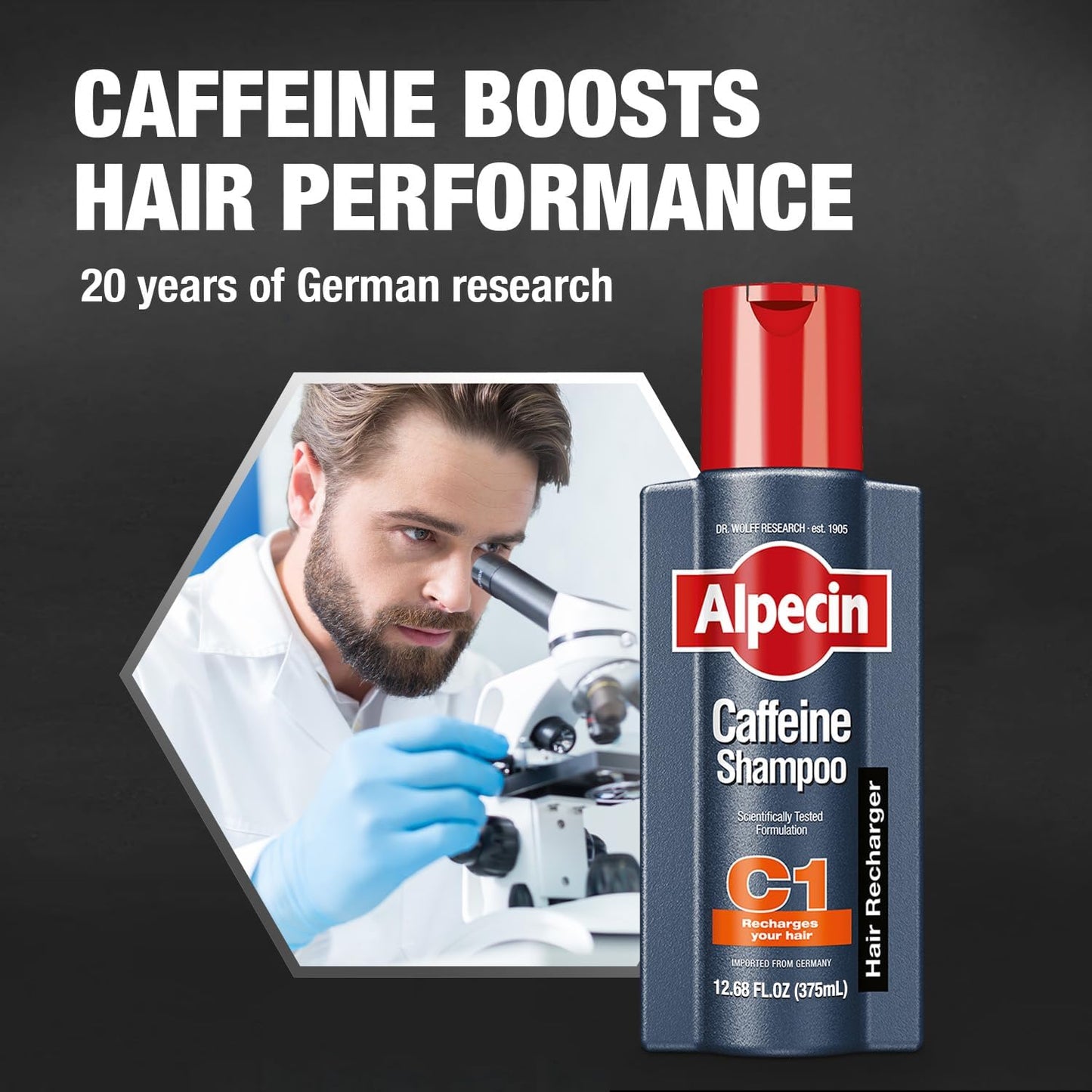 Alpecin C1 Caffeine Shampoo 12.68 fl oz I Hair Performance Enhancer I Promotes Natural Hair Growth and Thickness I Energizes Scalp