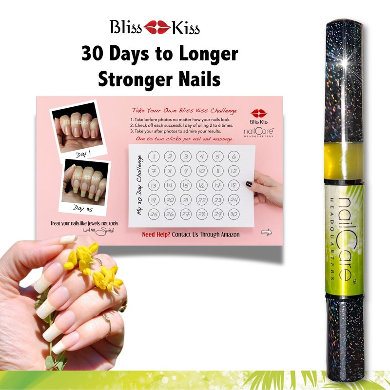 Cuticle Oil Pen for Nails - Nail Strengthener & Growth Oil and Serum for Damaged Nails, Hangnails w/Jojoba cuticle oil—Coconut Lime Verbena Fragrance - Holographic Glitter Pens 4-Pack