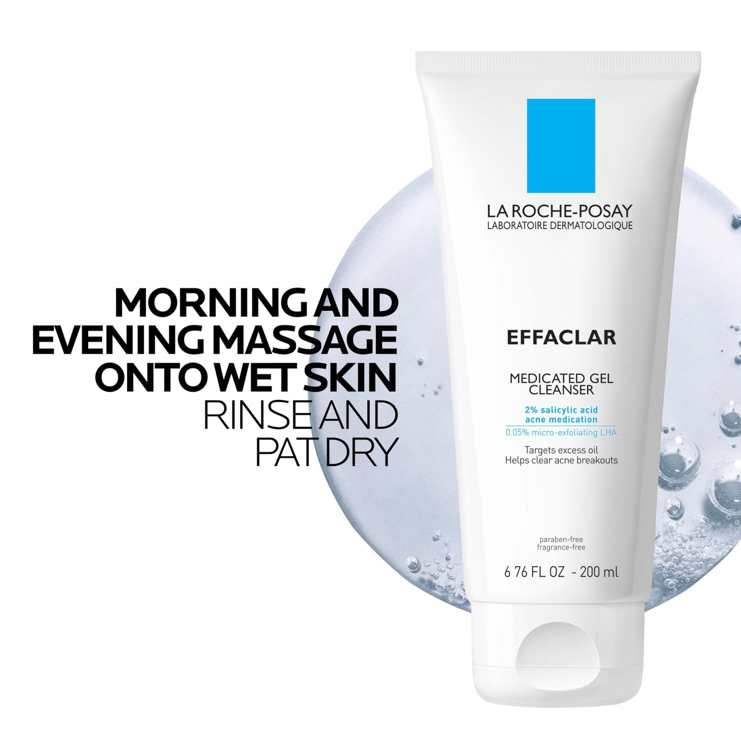 La Roche-Posay Effaclar Medicated Gel Cleanser, 2% Salicylic Acid Cleanser + LHA + Glycerin, Foaming Acne Face Wash, Helps Clear & Prevent Acne Breakouts, Oil Free, Targets Excess Oil