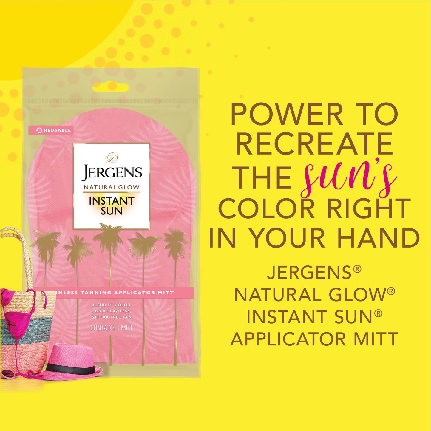 Jergens Natural Glow Body Applicator Mitt, Flawless, Streak-free Tanning Blender Glove, Reusable Tanning Mitt Protects Hands