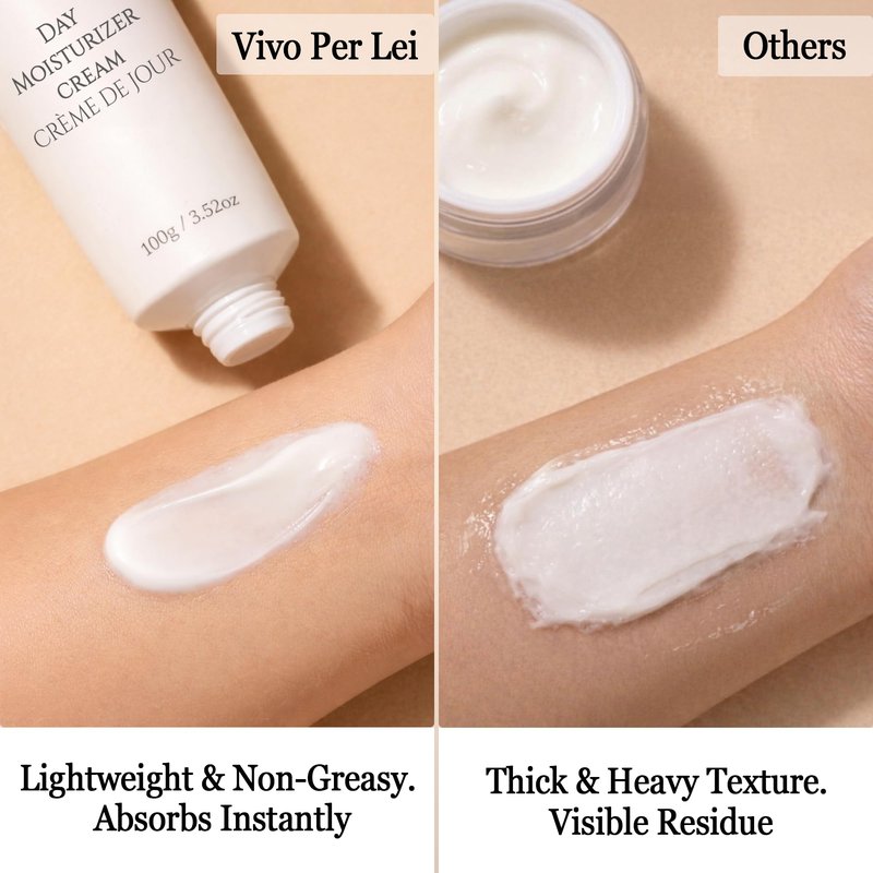 Vivo Per Lei Dead Sea Day Cream - Hydrating and Soothing - Contains Shea Butter - Anti Aging Moisturizer Face Cream for Women - Lightweight - Non Greasy - For Daily Use - 3.4 Fl Oz - Pack of 4