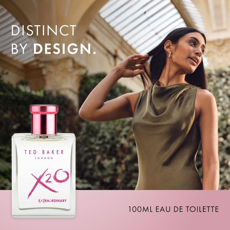 Ted Baker X20 Extraordinary Her Eau de Toilette Fruity Floral Perfume for Women with Grapefruit, Magnolia & Musk Elegant, Sophisticated, Long Lasting Scent For Her 3.38 oz