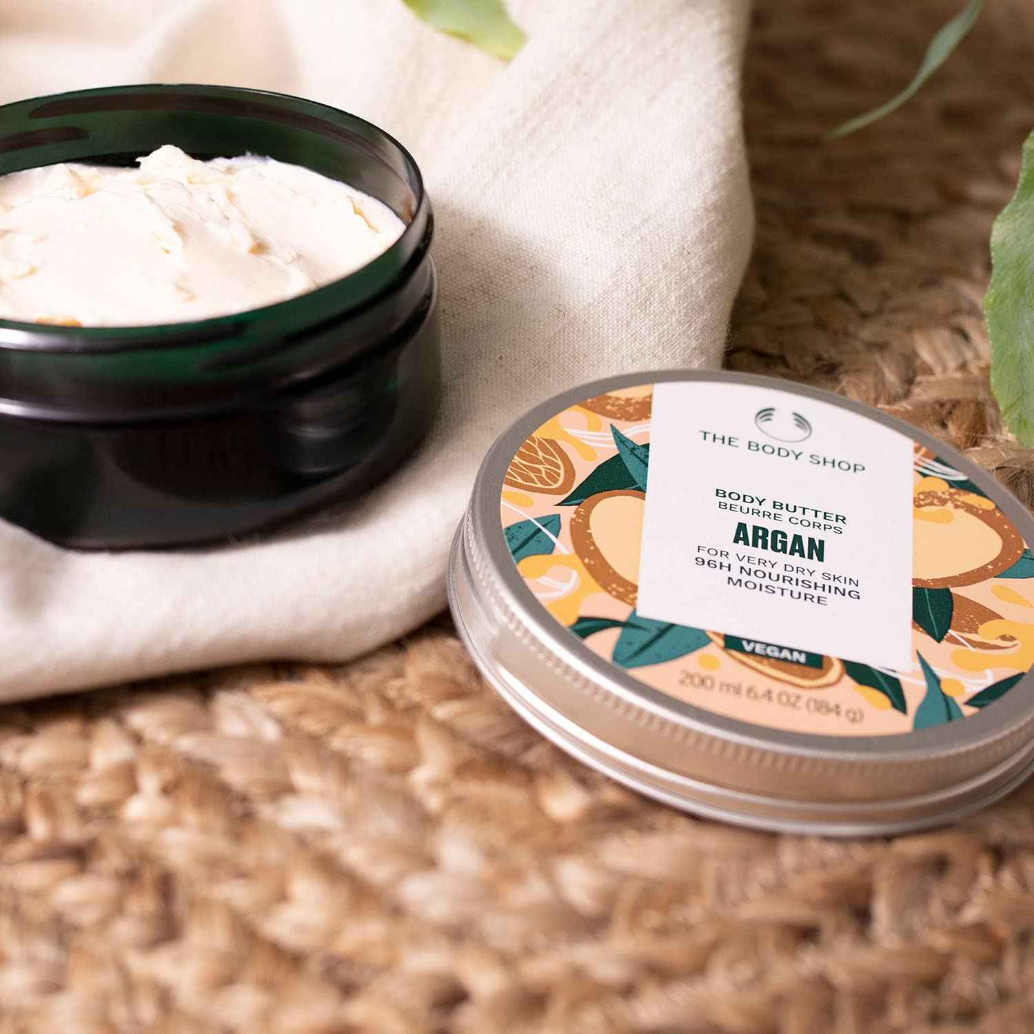 The Body Shop Argan Body Butter – Nourishing & Moisturizing Skincare for Very Dry Skin – Vegan – 6.4 oz