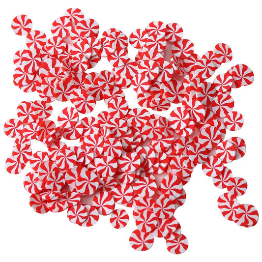100g 5mm Peppermint Candies Faux Peppermint Candy Sprinkles Fake Christmas Candy Sprinkles Xmas Slices Nail Slime Charms Red and White