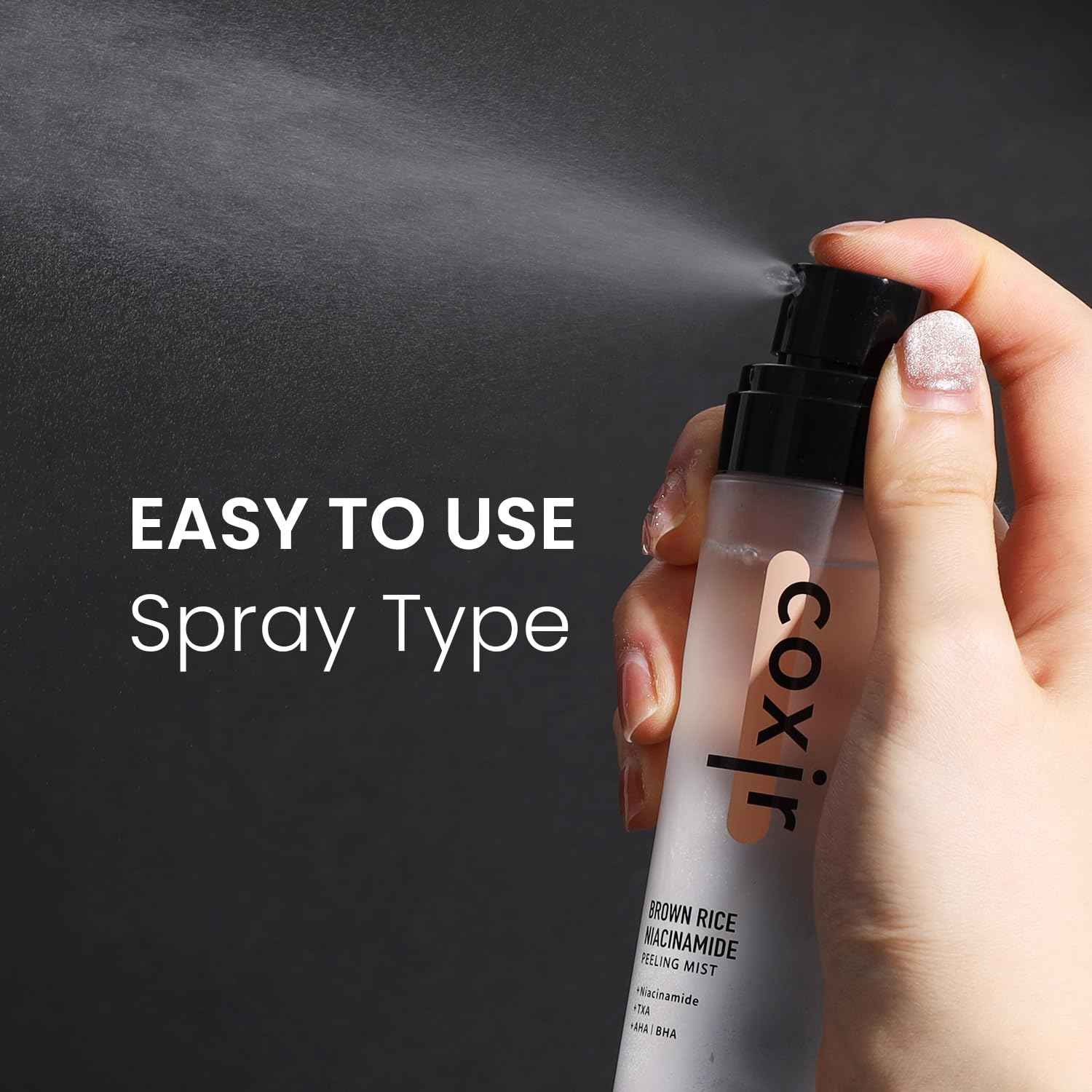 coxir BROWN RICE NIACINAMIDE daily PEELING MIST TONER l TXA(Tranexamic Acid), Niacinamide,AHA,BHA and Brown Rice l Daily Exfoliating Facial Spray, Minimize Enlarged Pores [80ml/2.70 fl.oz]