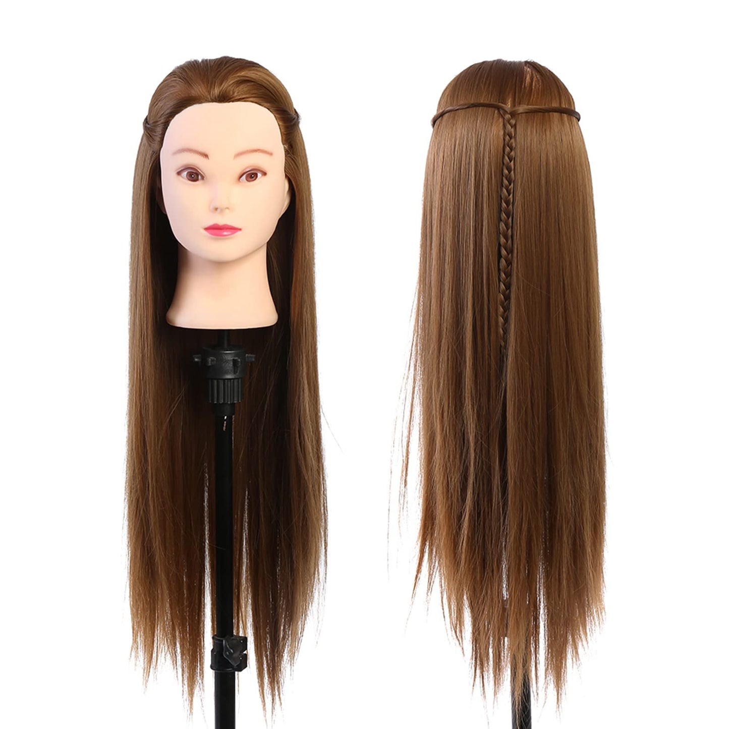 Hair Mannequins To Practice On,Makeup Training Head, Real Hair Mannequin Head Training Head Cosmetology Doll Head Hairdresser Training Practice Head Training Head, Blond Golden Brown