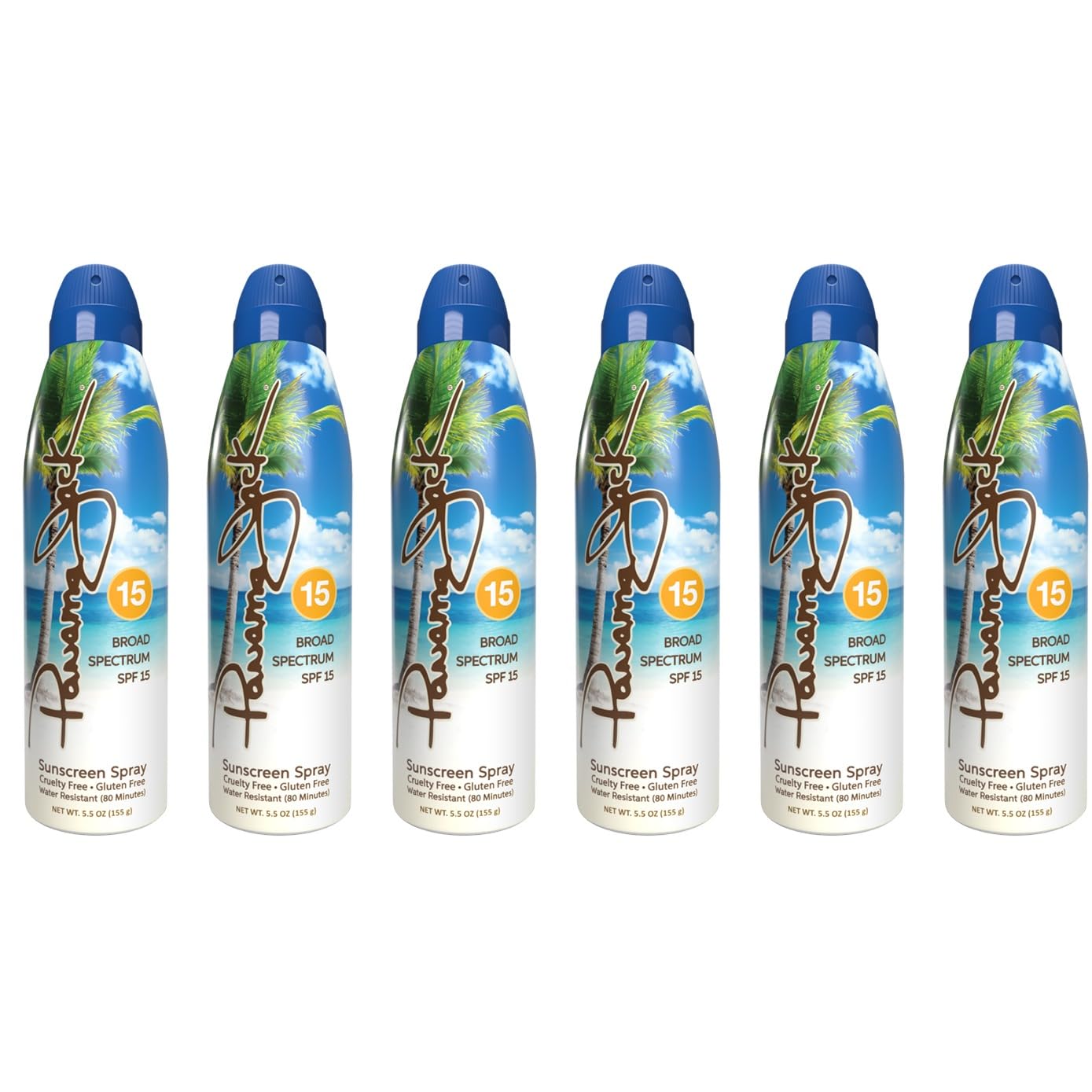 Panama Jack Continuous Spray Sunscreen - SPF 15, Broad Spectrum UVA/UVB Protection, PABA, Paraben, Gluten & Cruelty Free, Water Resistant (80 Minutes), 5.5 OZ (Pack of 2)
