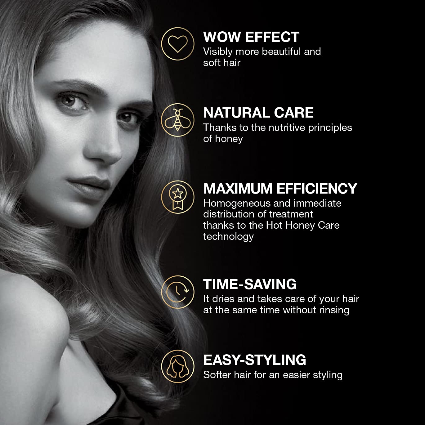 Elchim - Hot Honey Care Starter Kit – 3-in-1 Hair Treatment, Drying, and Styling System with Cosmetic Concentrator