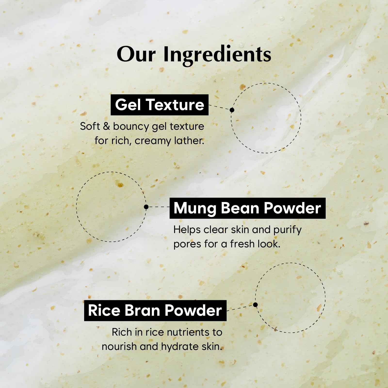 MIDHA RICE LOW PH HYDRATING CLEANSER WITH MUNG BEAN, 5.07fl.oz/150ml,Balanced pH Gel Cleanser, Hydrating, Soothing, Gentle Daily Cleanser, Deep Cleansing, Pore-Purifying, Nourishing Care