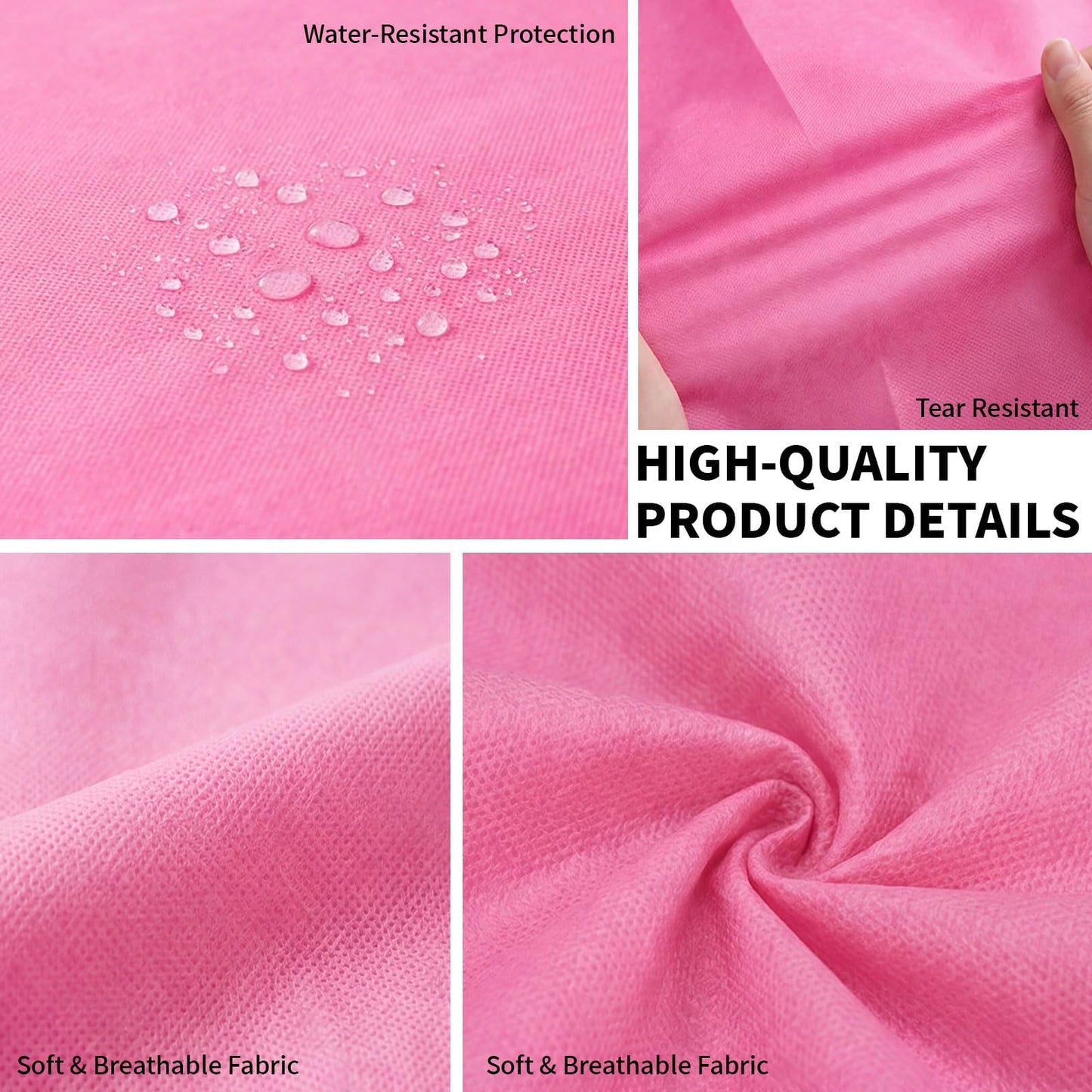 YILUFA1688 100 Pcs Massage Table Sheets Disposable Bed Cover Non Woven Fabric Breathable Sheets for Massage,Spa, Beauty Salon, Facial,Tattoo, Waxing, Esthetician (71"x 31" Pink)