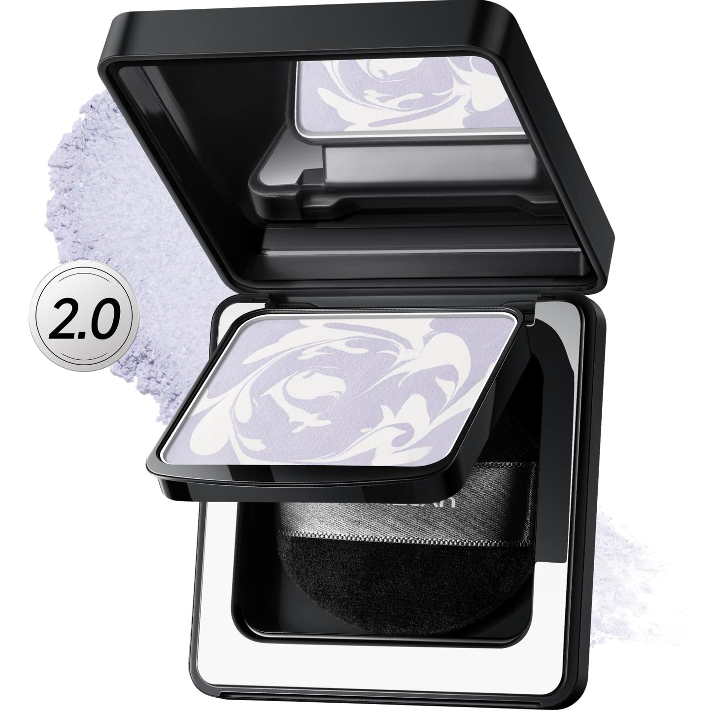 CARSLAN 2.0 Black Magnet Soft Focus Powder, Waterproof Translucent Pressed Setting Powder, 24H Longlasting Talc-Free Face Powder, Oil Control Compact Makeup, 0.28Oz
