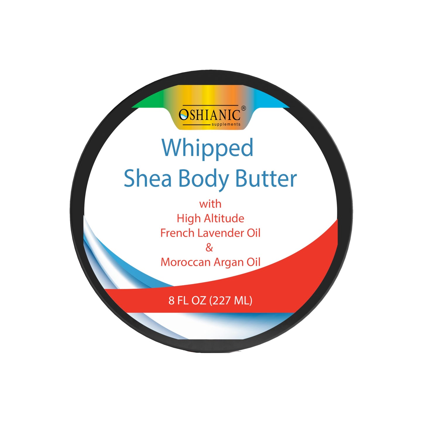 Oshianic Whipped Shea Body Butter with French Lavender and Moroccan Argan Oil, 8 fl oz