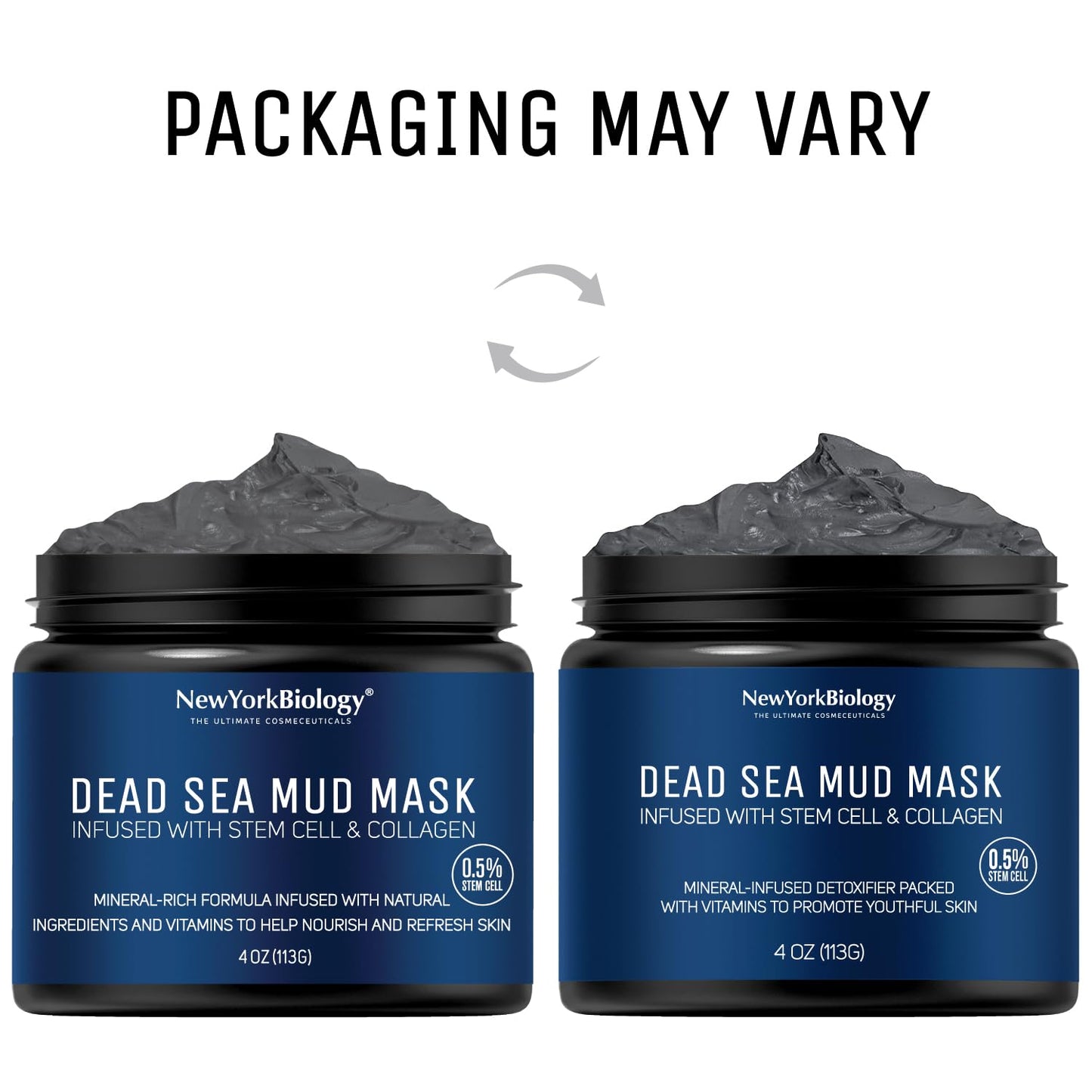 Dead Sea Mud Mask for Face & Body - Spa Quality Pore Refiner with Stem Cell & Collagen | Natural Skincare for Oily Skin | 4 oz