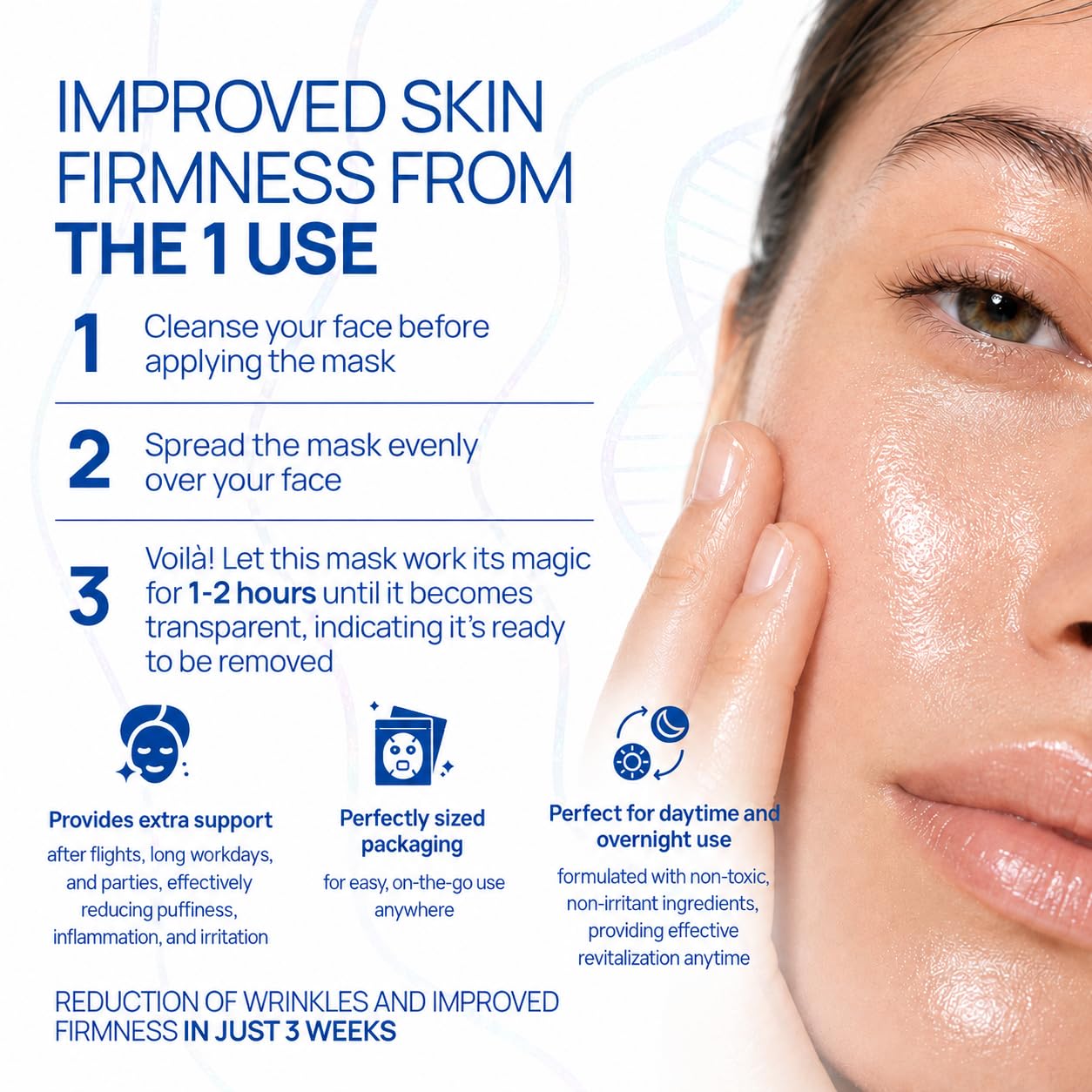 Welaroise Bio Protein Collagen Hydrogel Deep Face Mask +35% More Collagen, Intense Hydration & Moisturization, Firming, Anti-Aging, Skin Renewal, Korean Skincare (Pack of 16)