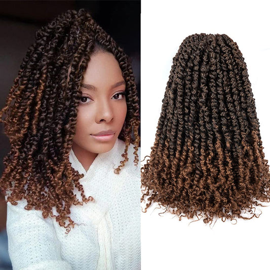 Umylar Passion Twist Hair 18 Inch 8 Packs Pre-twisted Passion Twist Crochet Hair Bohemian Braids Pre-looped Crochet Hair For Women Synthetic Hair Extension (18 Inch (Pack of 8), 1B/30#)
