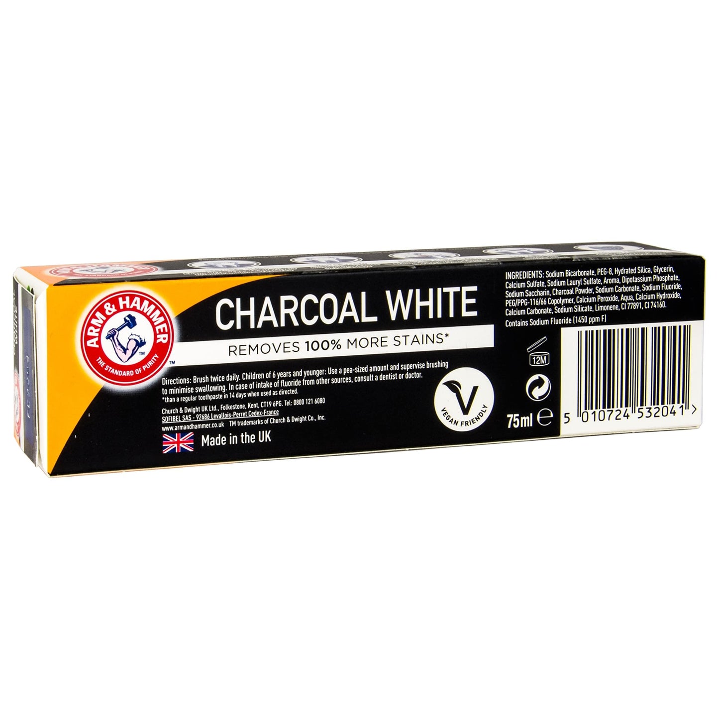 Arm & Hammer Charcoal White Toothpaste, 75ml