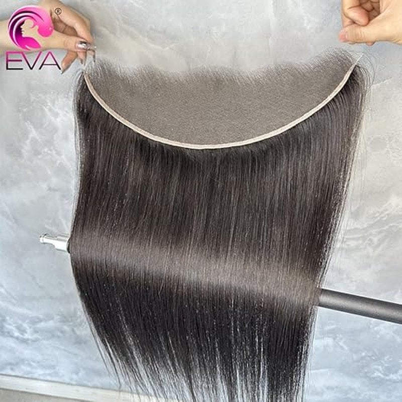 SKINLIKE Real HD Lace Frontal Human Hair Pre Plucked Natural Hairline Invisible Closure Ultra Thin Swiss HD Lace Bleach Knots Closure Human Hair with Baby Hair (13x4 Hd Straight, 20 inch)