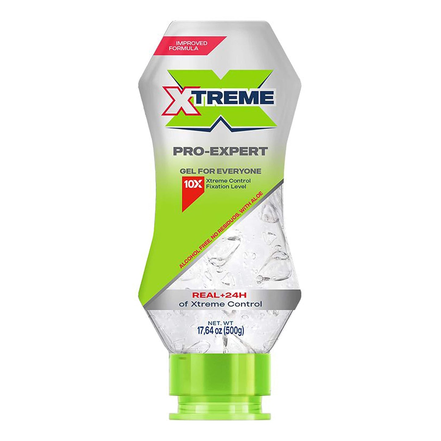 Xtreme Pro-Expert Clear Styling Hair Gel, Alcohol-Free 24-Hours Extreme Control with Aloe Vera, 17.64 oz Squeeze Bottle (Pack of 12)