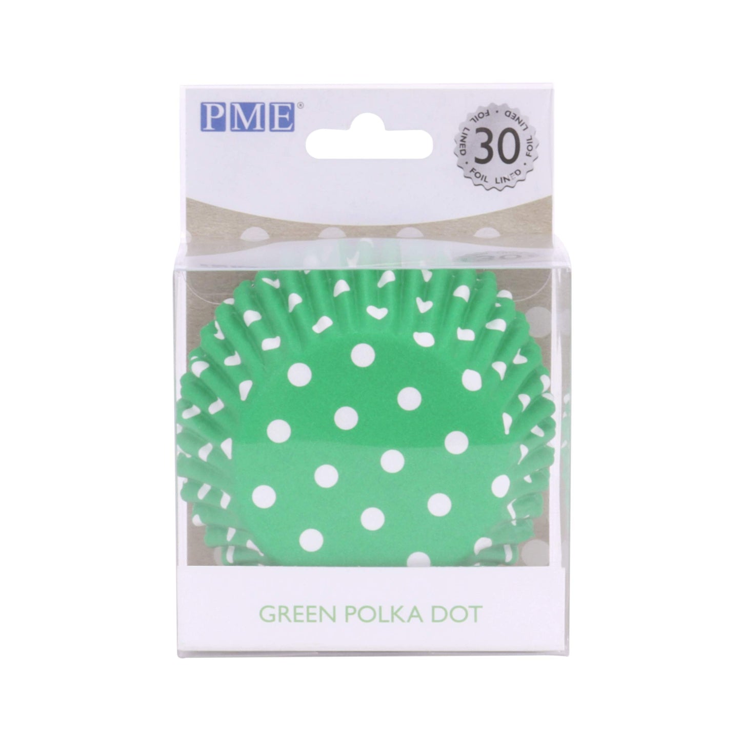 PME Green Polka Dot Paper Baking Moulds Foil Coated