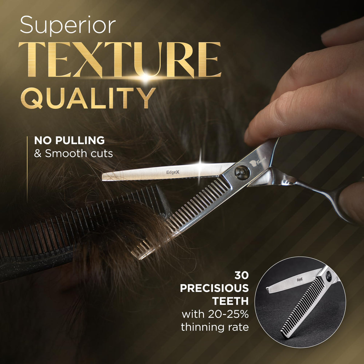 Fagaci Hair Cutting Scissors Set 6" Razor-Sharp, Professional Hair Scissors with Precise Cut and No Snag, Thinning Shears for Haircutting, Lasting Sharpness and Durable Steel Haircut Barber Shears