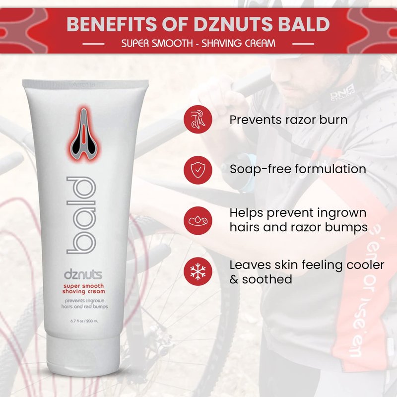 dznuts - Pro Chamois Cream + Bald Super Smooth Shave Lotion - Prevents Razor Burns, Ingrown Hairs, Cooled and Moisturized Skin