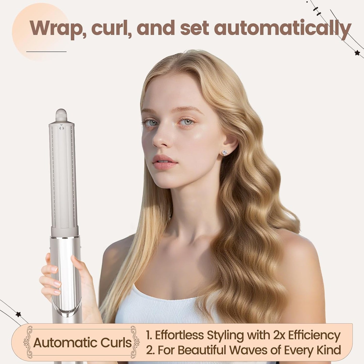 Hair Curling Barrel Attachment for Shark FlexStyle - 1.6in Self-Curling Accessory for Loose Waves | Dual Curl Direction