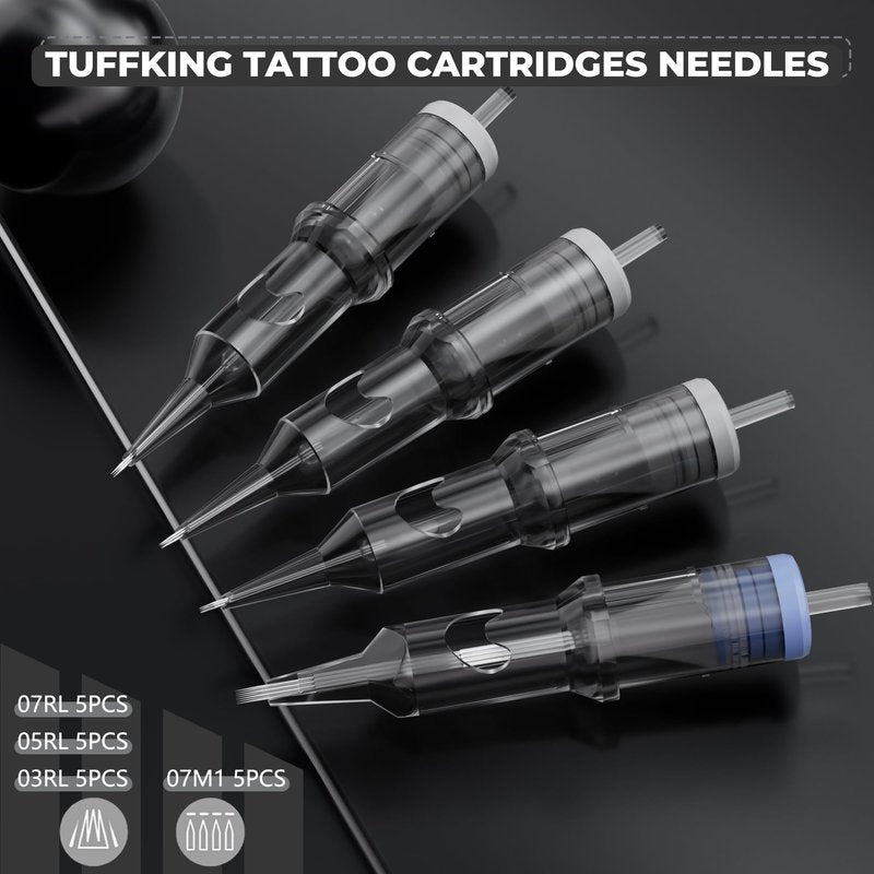 Tuffking Tattoo Machine Kit Rotary Wireless Tattoo Gun Kit with 20pcs Extra Smooth Cartridge Needles Practice Skin Tattoo Supplies for Beginners & Professional Artists