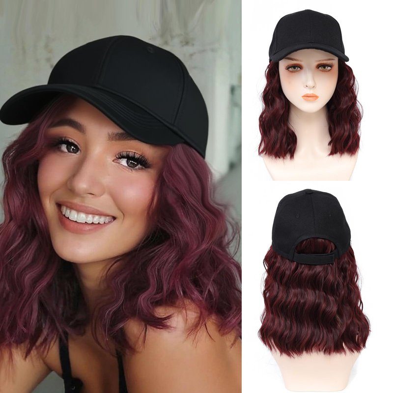AliRobam Hat Wigs Baseball Cap with Boho Senegalese Twist Braids Hair extensions Hat With Braided Hair attached for Black White woman (14inch, T30)