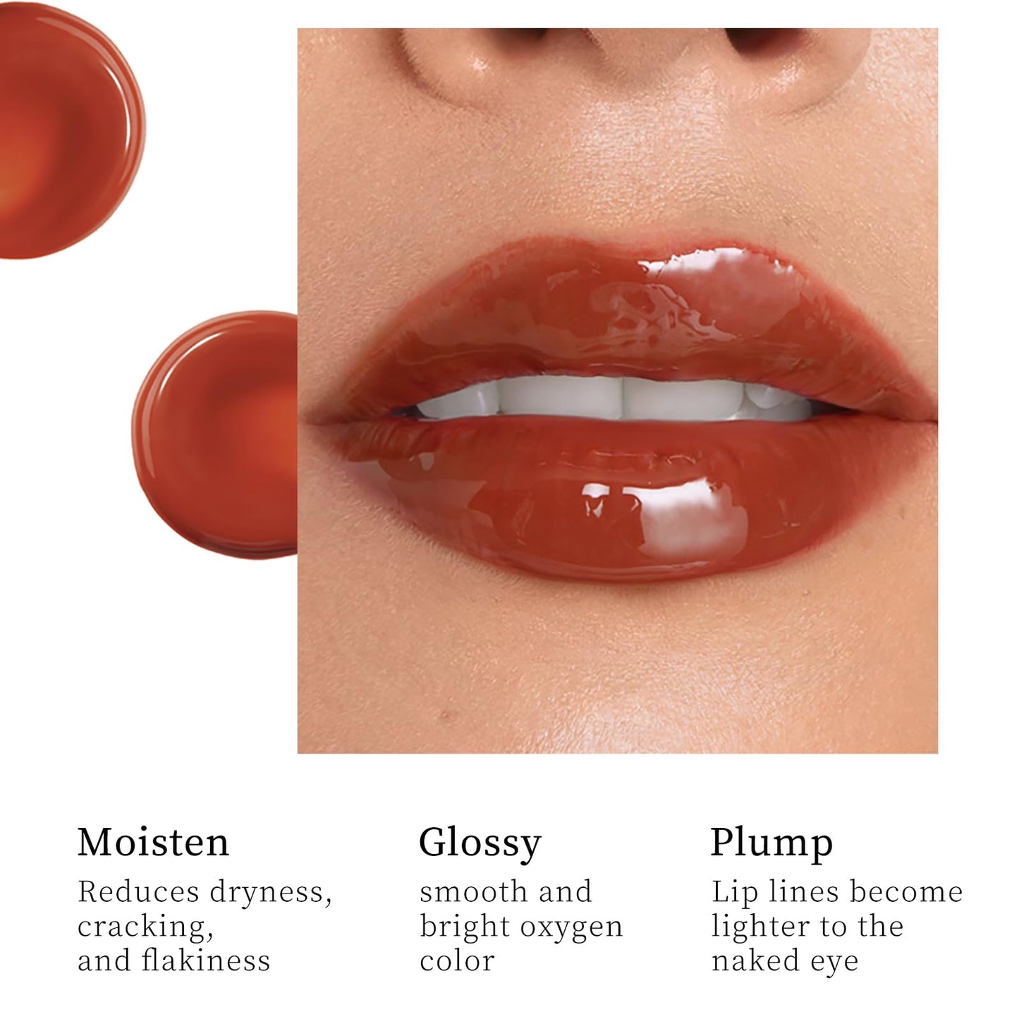 DENESTUP 5 Pcs Hydrating Lip Gloss Lip Jam Set, High Shine Glass Finish Nude Colors Moisturizing Glitter Plumping Lip Gloss Shiny Jelly Liquid Lipstick for Girls and Women