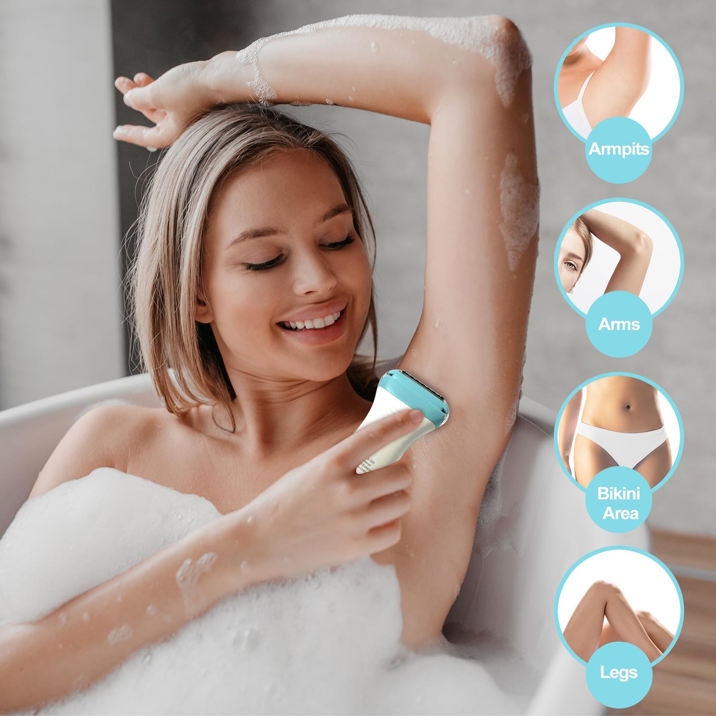 Lichilab Electric Razors for Women & Bikini Trimmer for Sensitive Skin - Hypoallergenic Cordless Foil Shaver Painless Body Hair Removal for Legs,Underarms,Pubic Hair,Travel Ready Wet/Dry,202120702