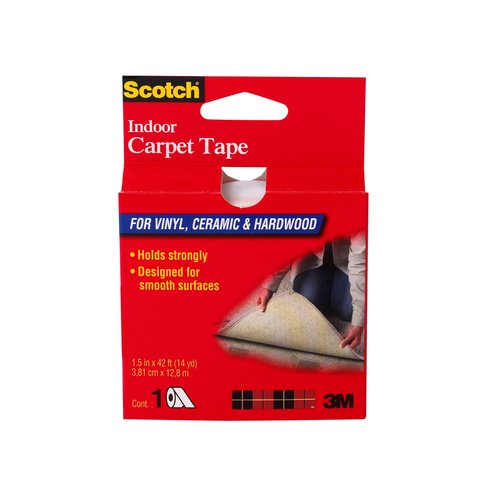 Scotch Indoor Carpet Tape for Vinyl, Ceramic & Hardwood, 1.5 inches by 14 Yards, CT2010, 1 roll